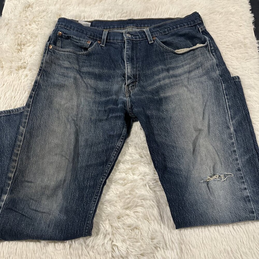 Levis 505 jeans distressed 36x30 wallet marked pocket old school